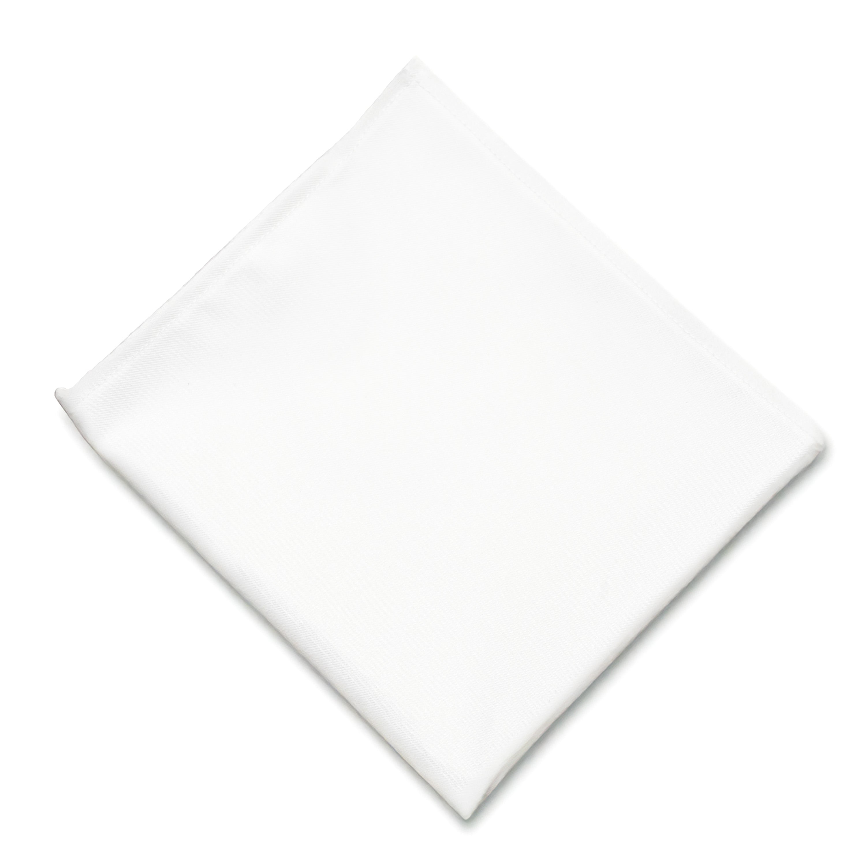 WHITE FINE TWILL DOUBLE CUFF DRESS SHIRT WITH POCKET SQUARE
