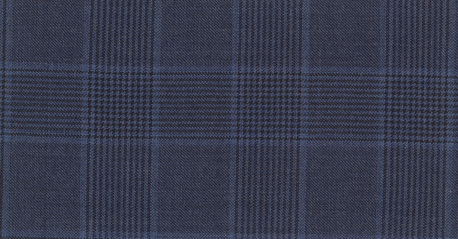 Stoffbibliothek: Mittelgrauer Blue medium check the royal suiting-Stoff von SCABAL – Maßanfertigung in Berlin