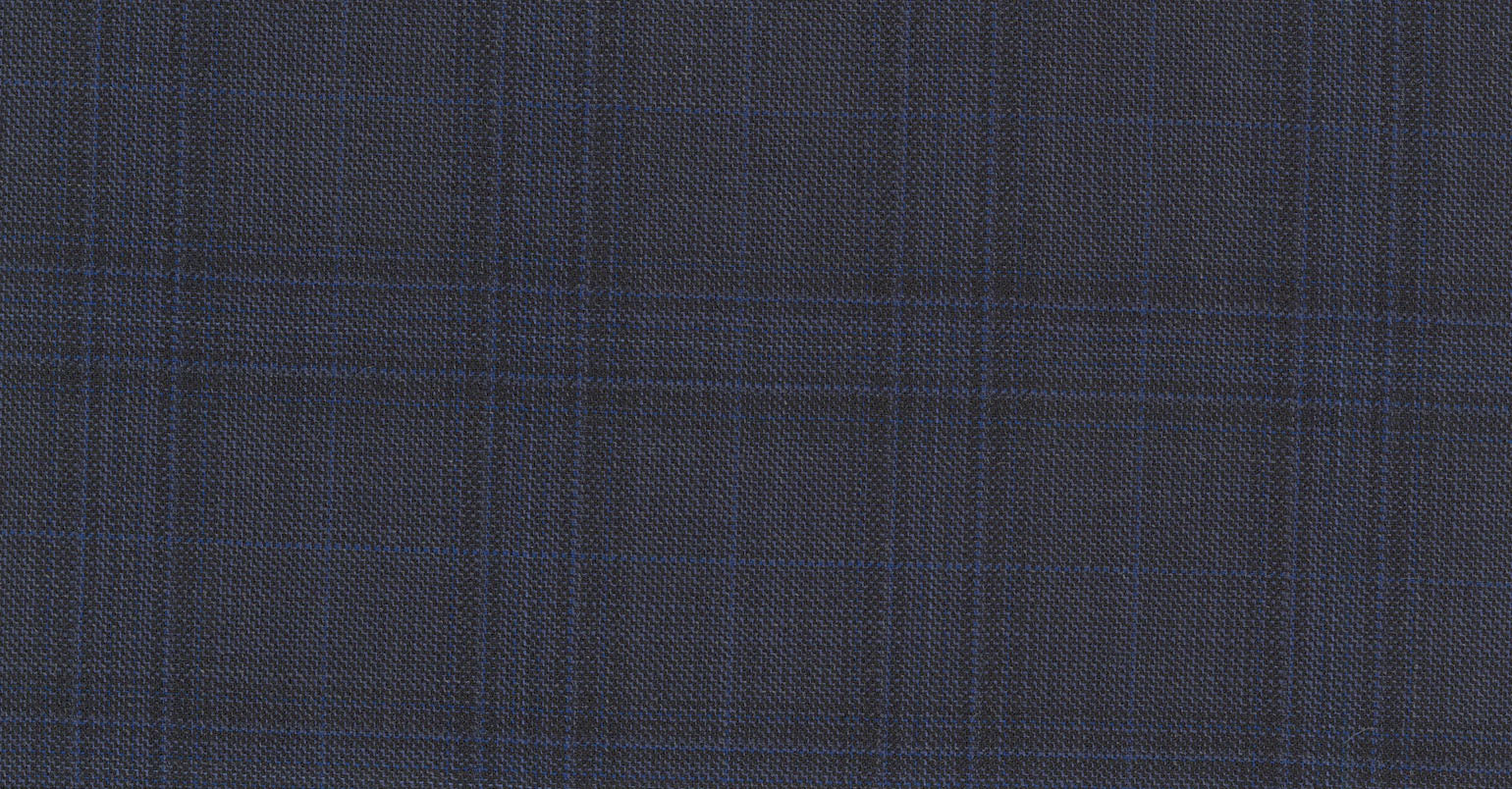 Stoffbibliothek: Blue dark check eton suiting-Stoff von SCABAL – Maßanfertigung in Berlin