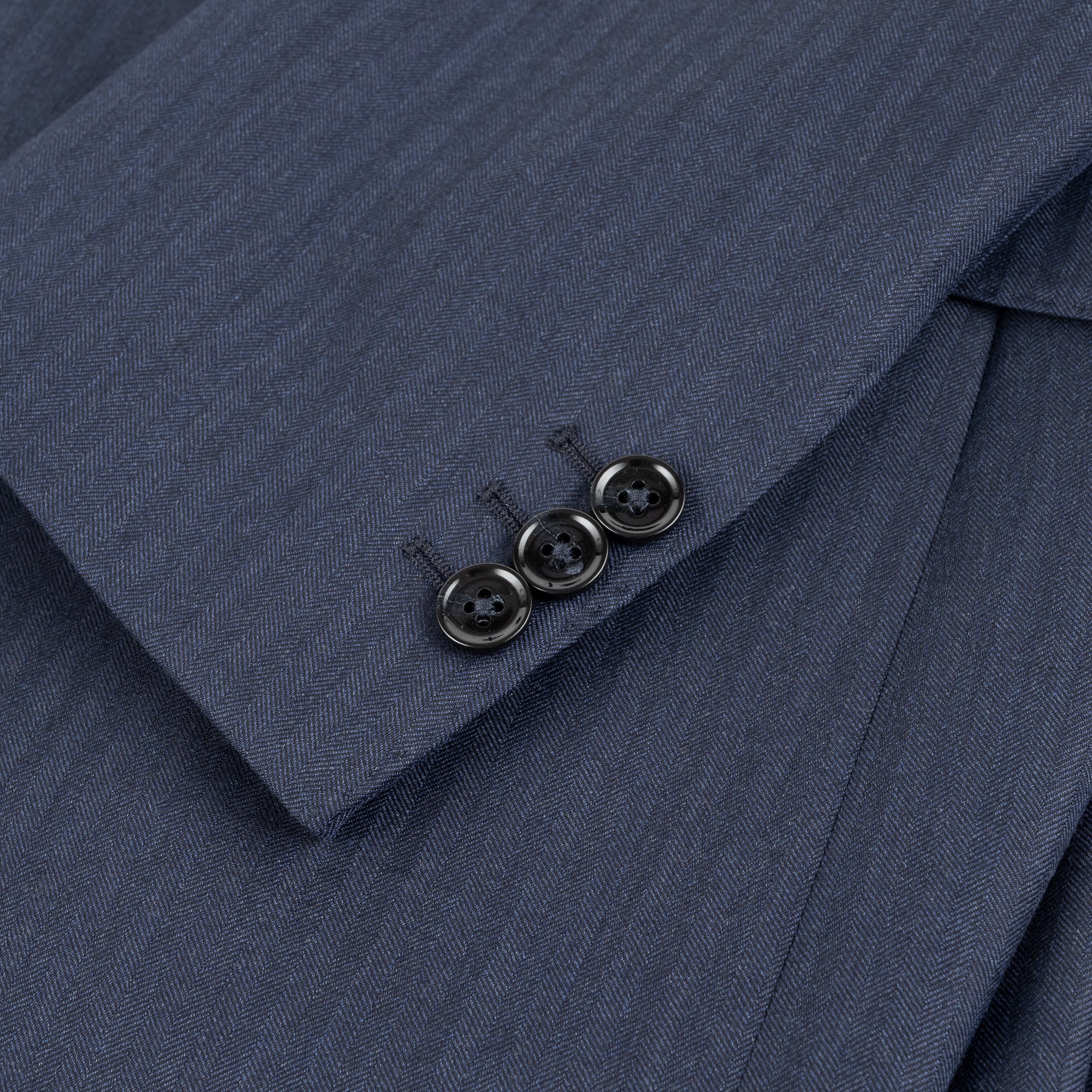 THREE PIECE NAVY HERRINGBONE SUIT