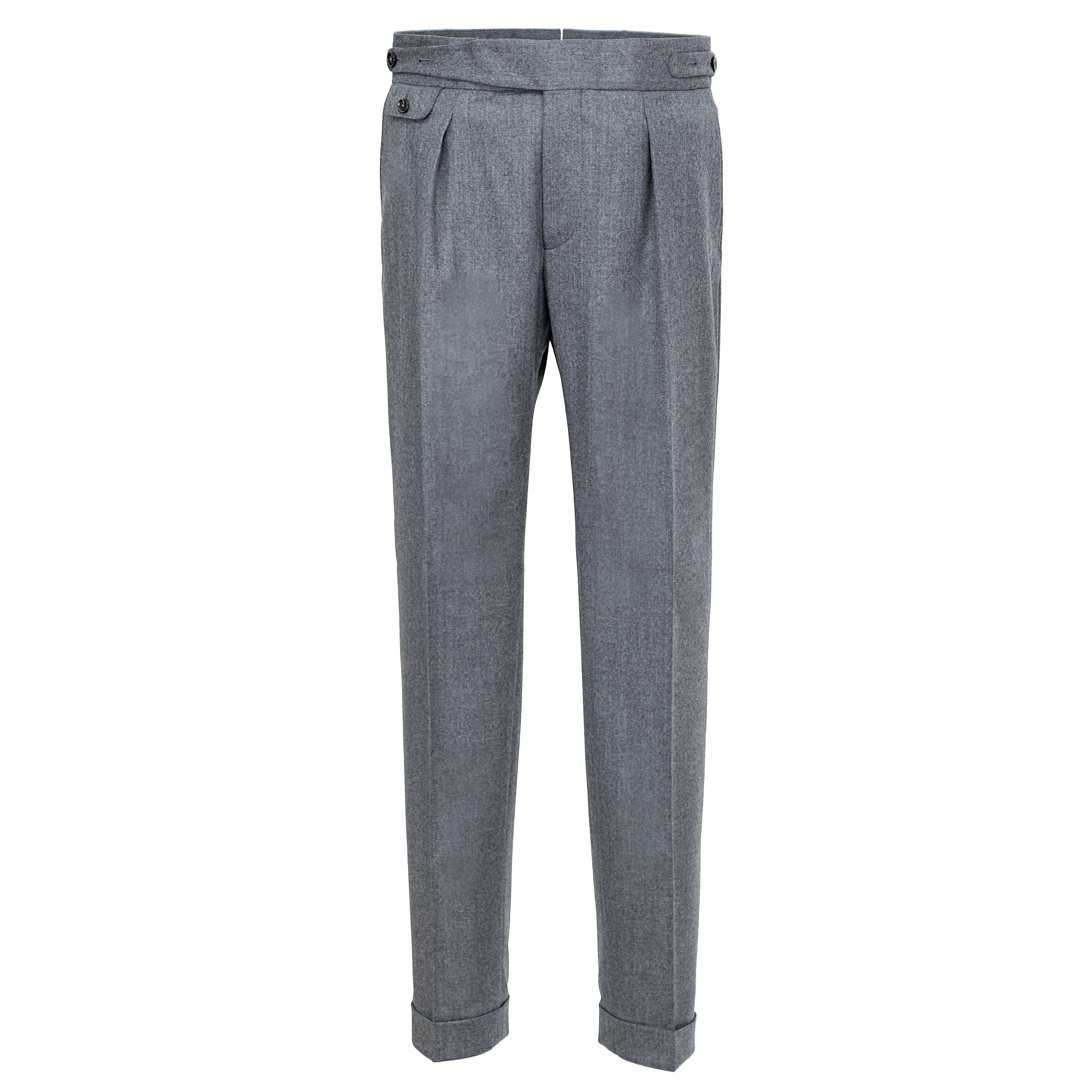 SMART GREY MEDIUM FLANNEL GURKHA TROUSERS