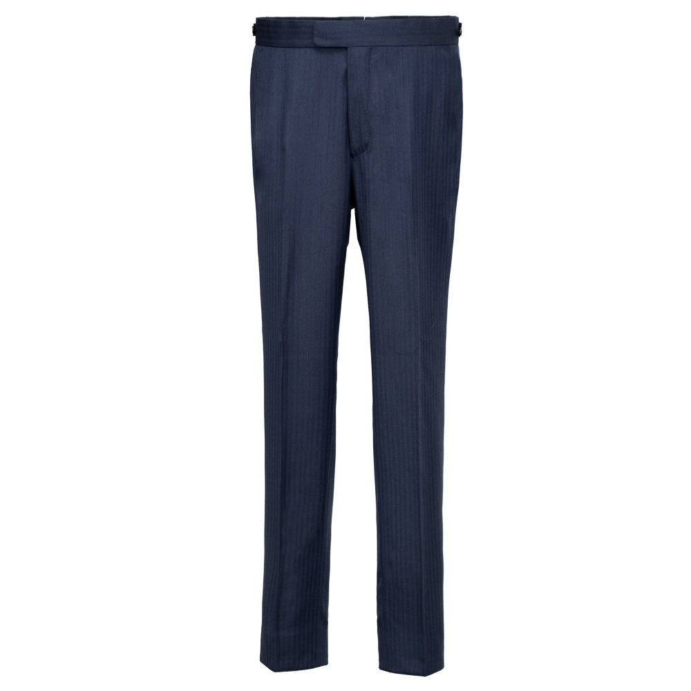 THREE PIECE NAVY HERRINGBONE SUIT