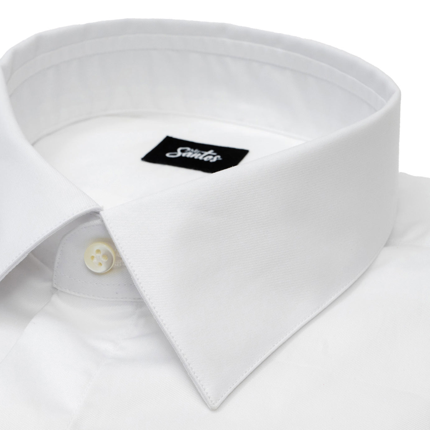 WHITE FINE TWILL DOUBLE CUFF DRESS SHIRT