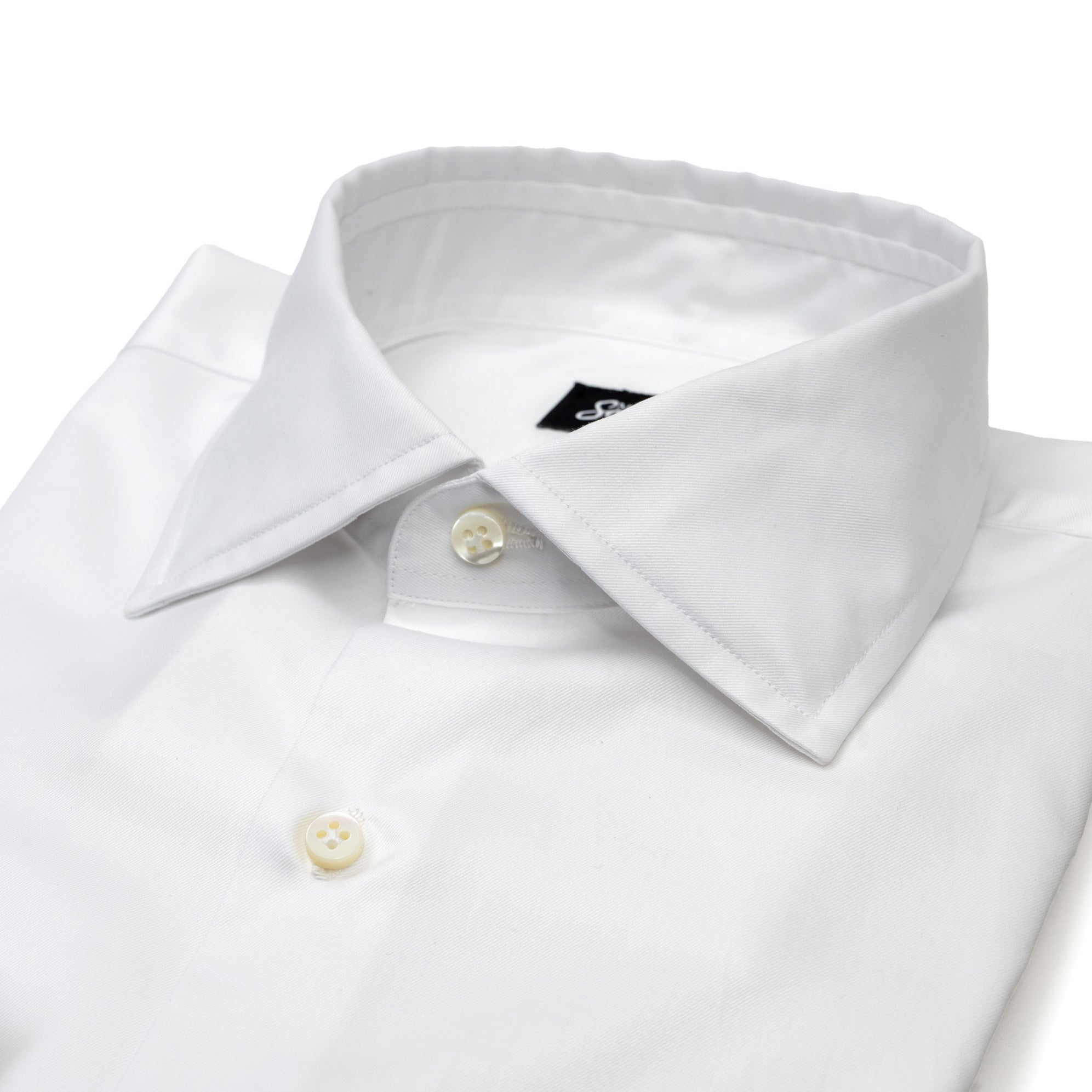WHITE FINE TWILL COCKTAIL CUFF SHIRT