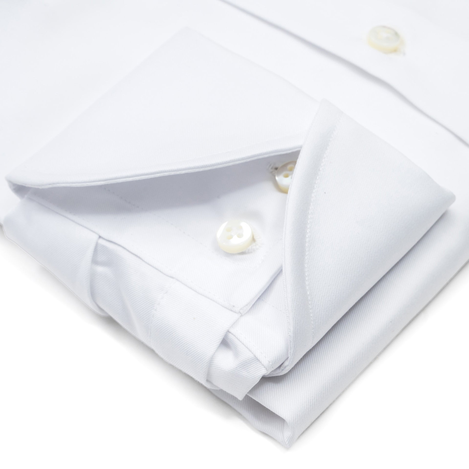WHITE FINE TWILL COCKTAIL CUFF SHIRT