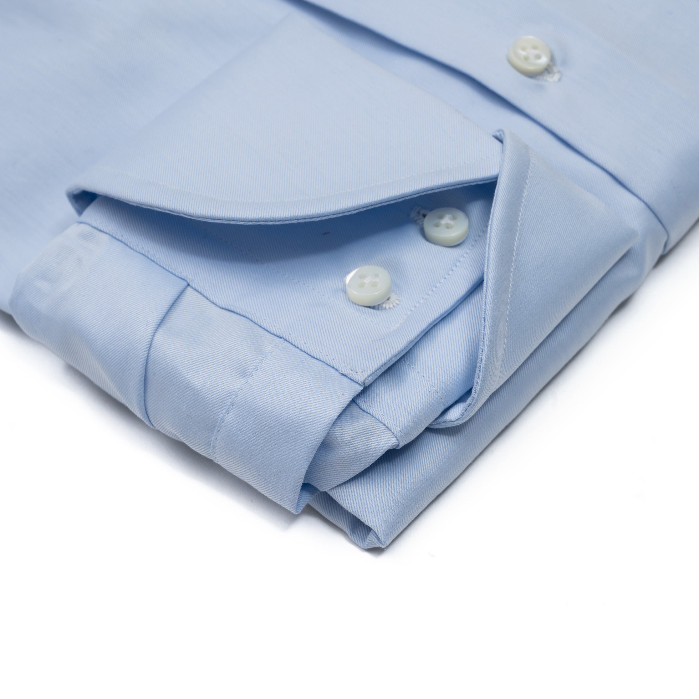 BLUE FINE TWILL COCKTAIL CUFF SHIRT WITH POCKET SQUARE