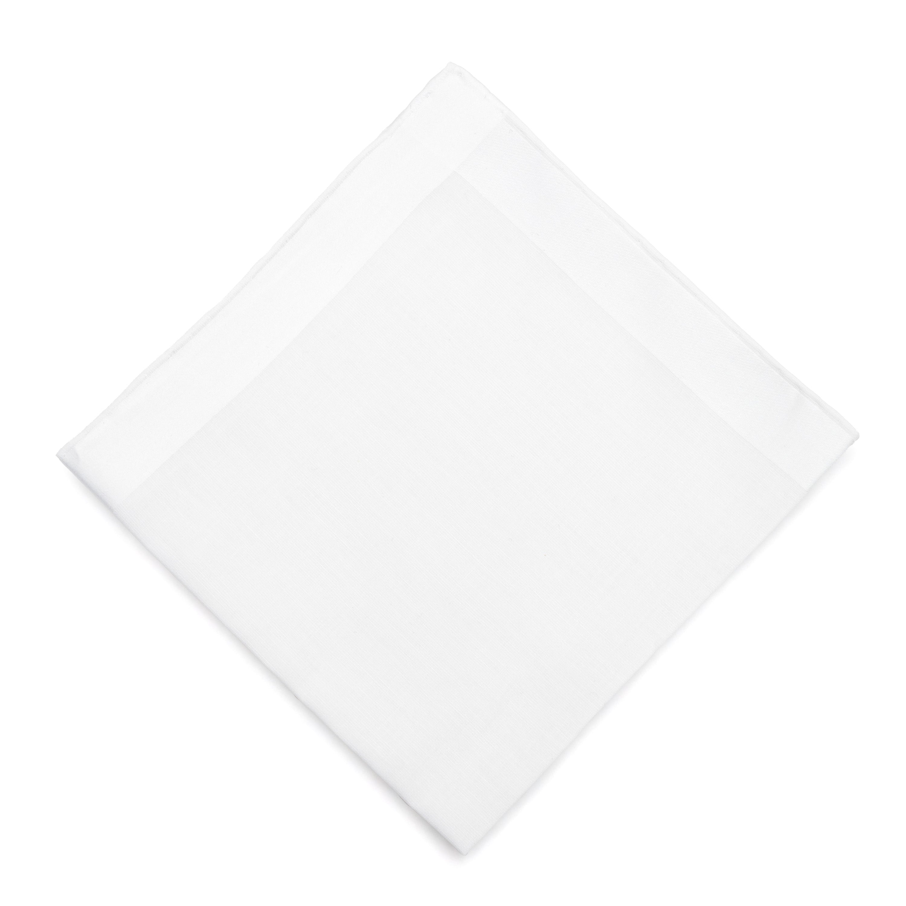 WHITE COTTON POCKET SQUARE