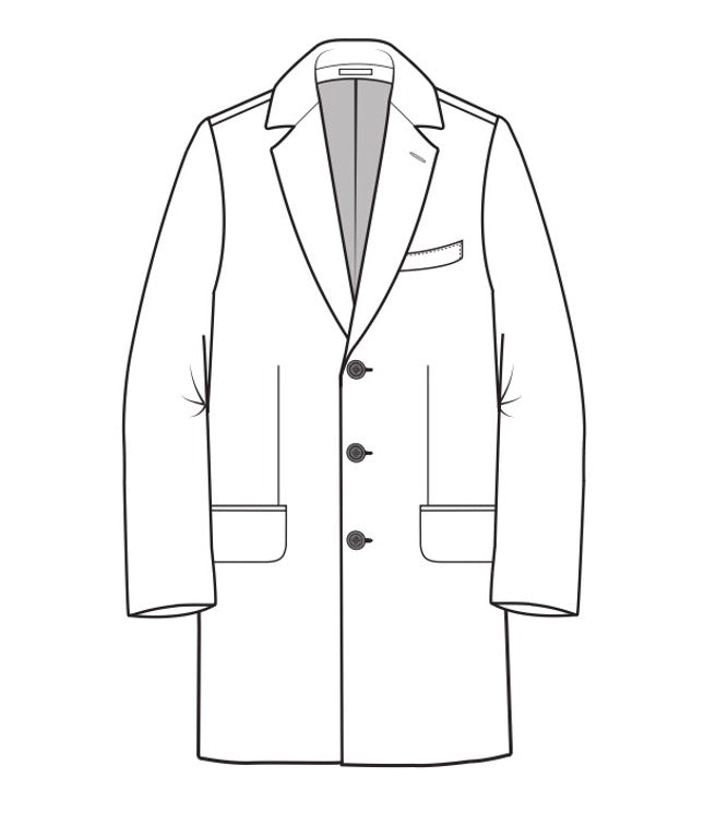 NAVY WOOL CHESTERFIELD OVERCOAT