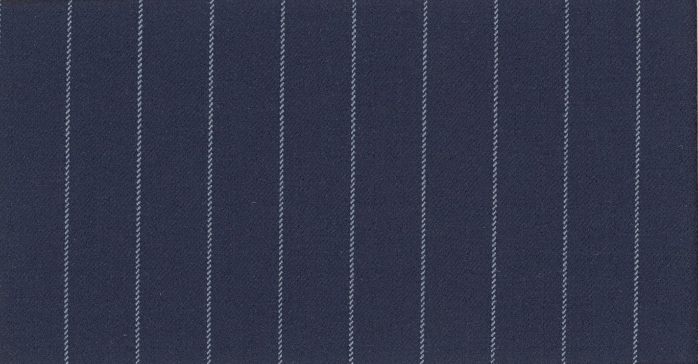 Stoffbibliothek: Mittelgrauer Blue medium stripe savile row suiting-Stoff von SCABAL – Maßanfertigung in Berlin