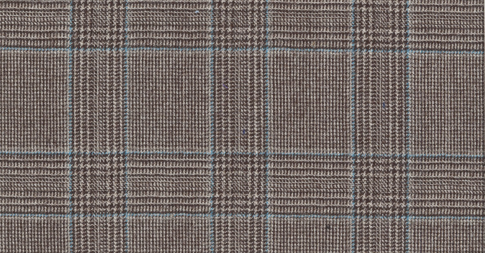 Stoffbibliothek: Mittelgrauer Brown medium check flannel & saxony suiting-Stoff von SCABAL – Maßanfertigung in Berlin