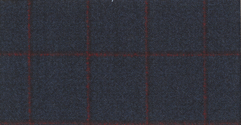 Stoffbibliothek: Blue dark check flannel & saxony suiting-Stoff von SCABAL – Maßanfertigung in Berlin