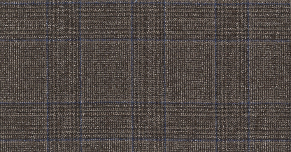 Stoffbibliothek: Mittelgrauer Brown medium check flannel & saxony suiting-Stoff von SCABAL – Maßanfertigung in Berlin