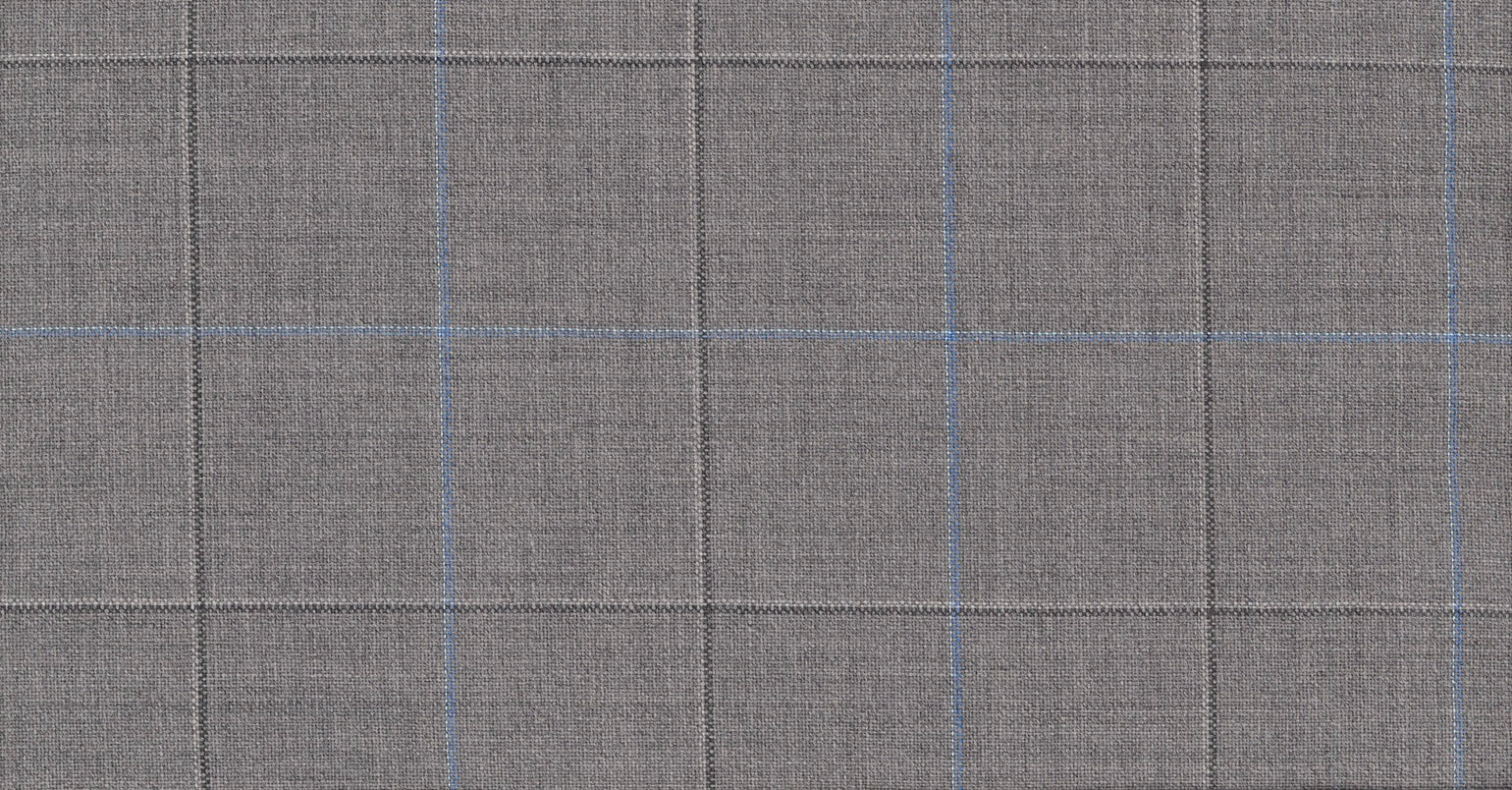 Stoffbibliothek: Grey light check cosmopolitan suiting-Stoff von SCABAL – Maßanfertigung in Berlin