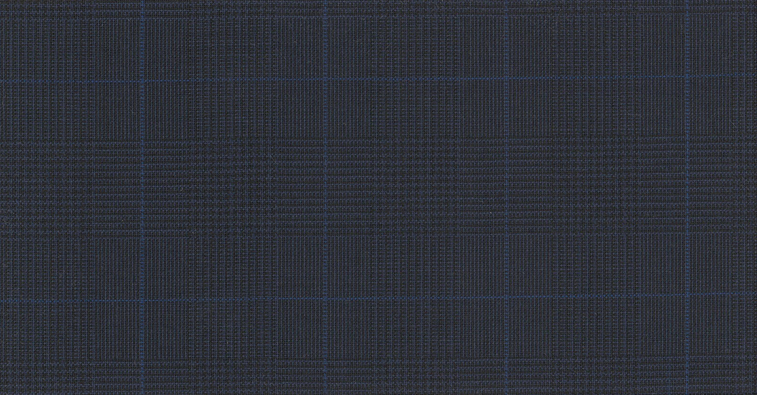 Stoffbibliothek: Blue dark check cosmopolitan suiting-Stoff von SCABAL – Maßanfertigung in Berlin