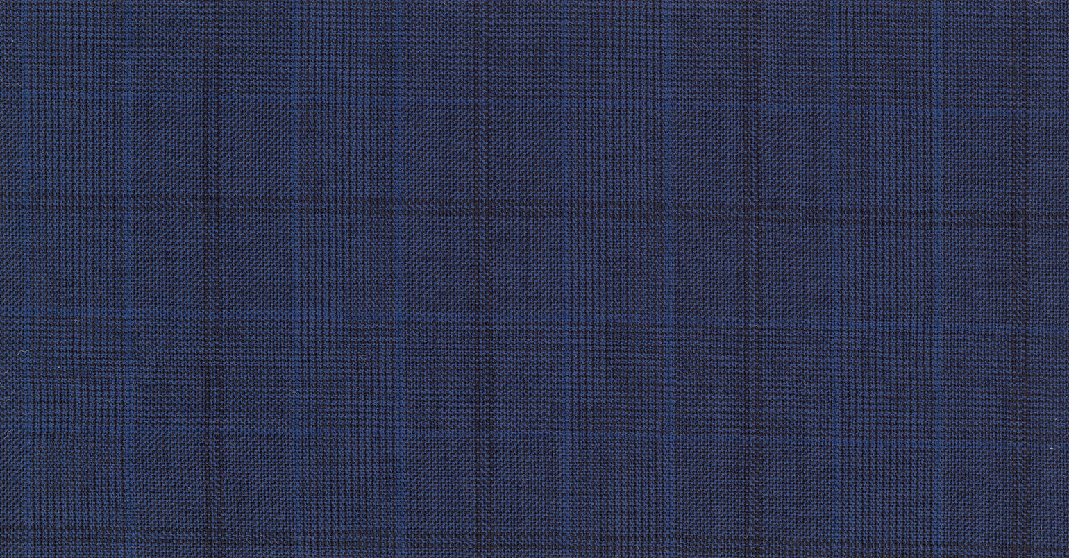 Stoffbibliothek: Mittelgrauer Blue medium check the royal suiting-Stoff von SCABAL – Maßanfertigung in Berlin