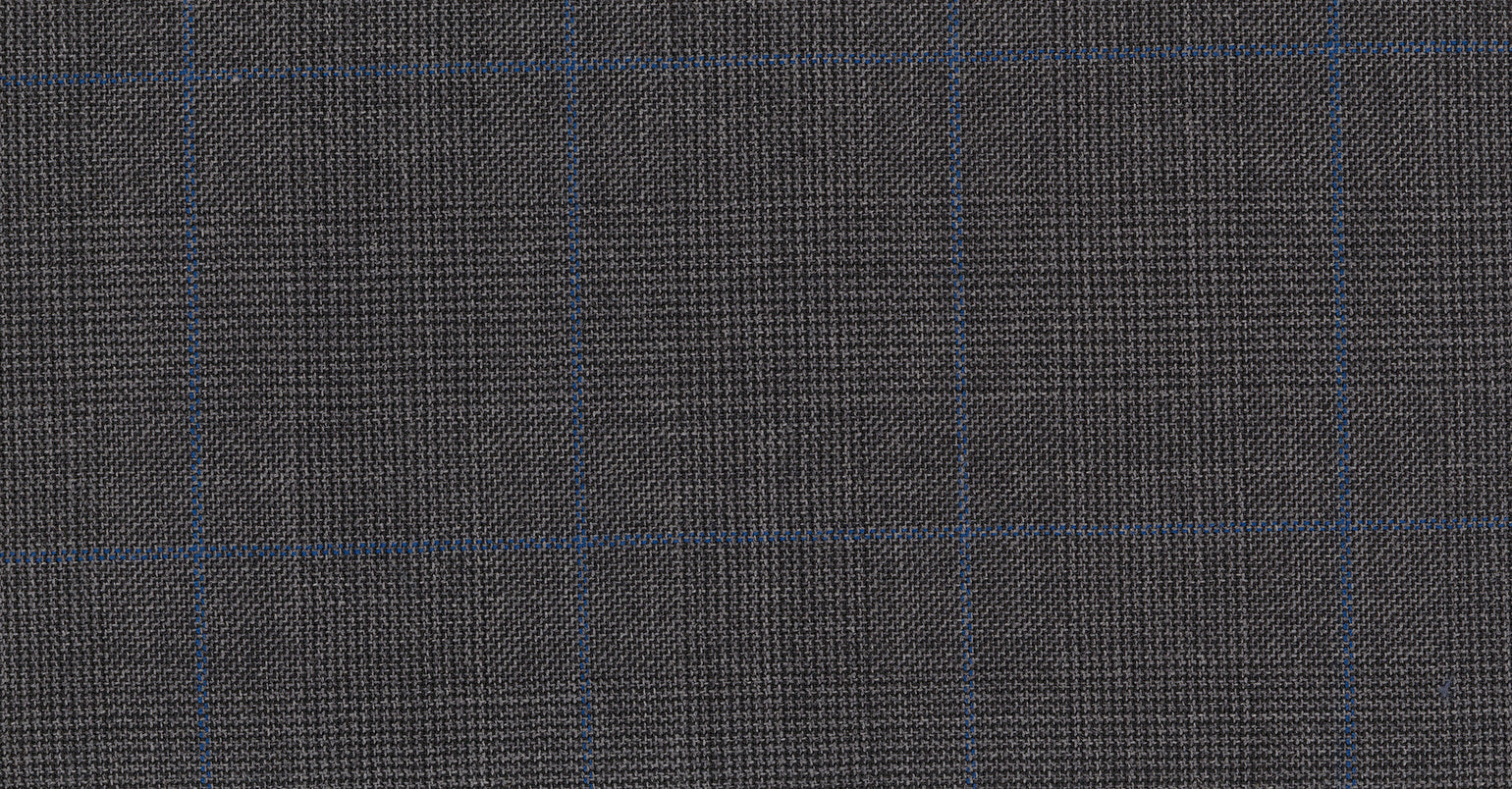 Stoffbibliothek: Mittelgrauer Grey medium check savile row classics suiting-Stoff von SCABAL – Maßanfertigung in Berlin