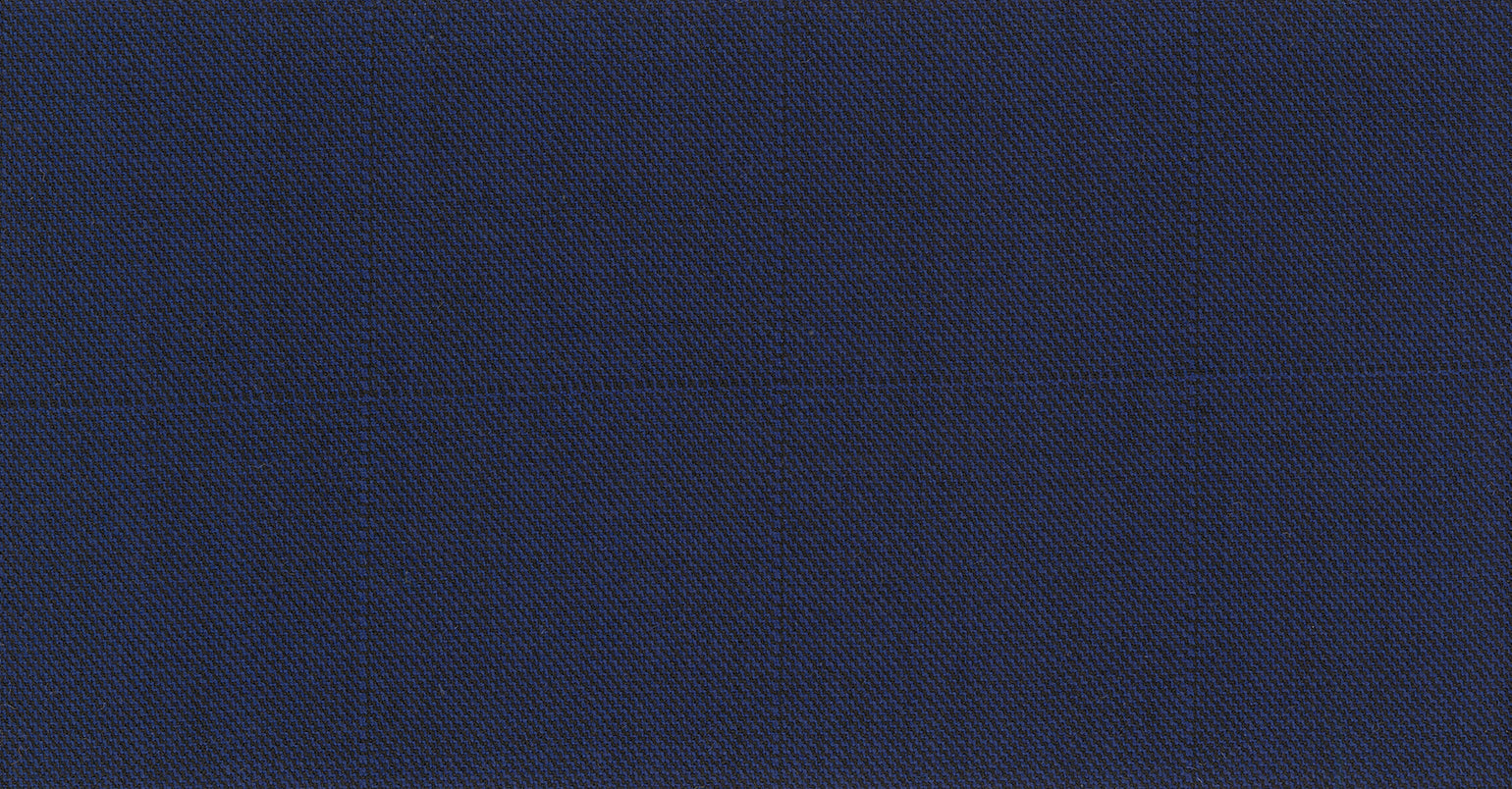 Stoffbibliothek: Mittelgrauer Blue medium check savile row classics suiting-Stoff von SCABAL – Maßanfertigung in Berlin