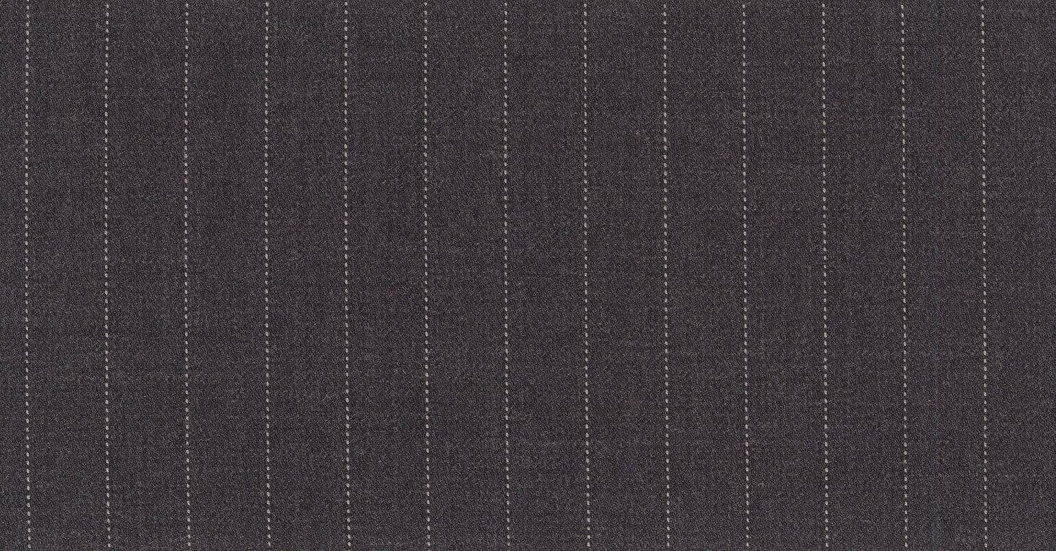 Stoffbibliothek: Mittelgrauer Grey medium stripe savile row classics suiting-Stoff von SCABAL – Maßanfertigung in Berlin