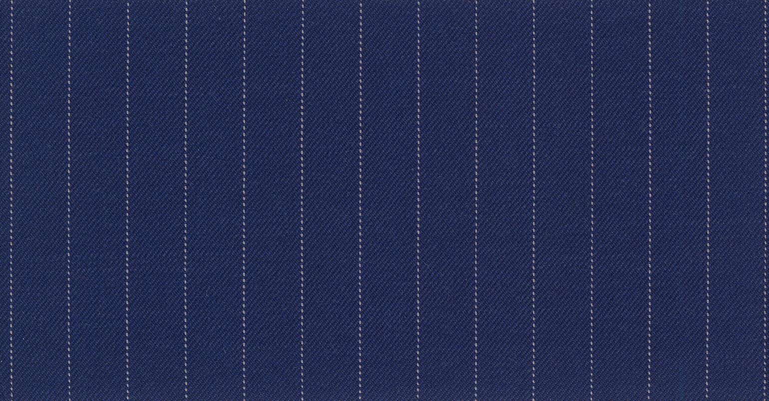 Stoffbibliothek: Mittelgrauer Blue medium stripe savile row classics suiting-Stoff von SCABAL – Maßanfertigung in Berlin