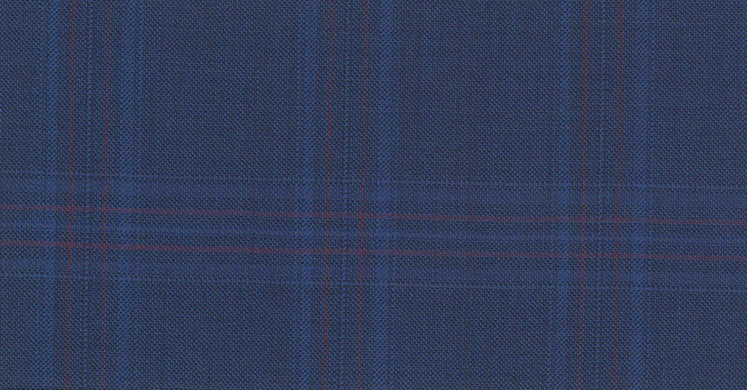 Stoffbibliothek: Mittelgrauer Blue medium check eton suiting-Stoff von SCABAL – Maßanfertigung in Berlin