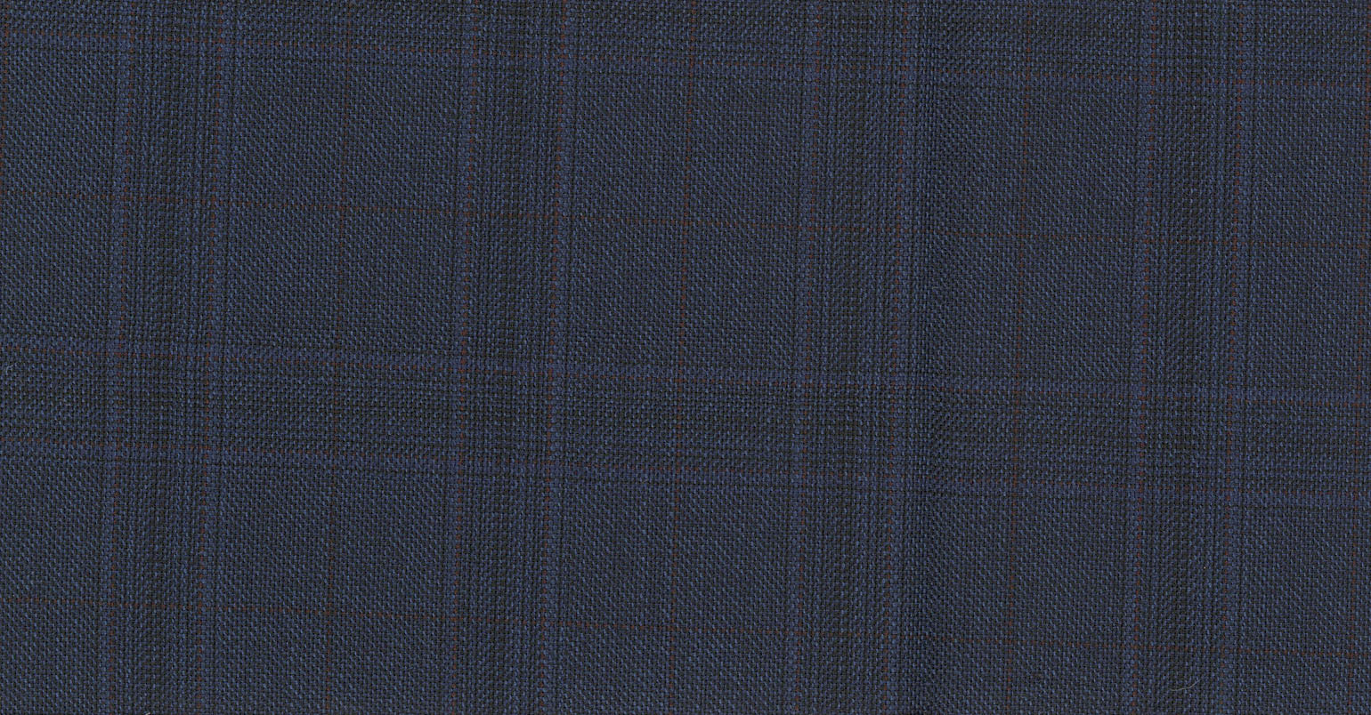 Stoffbibliothek: Blue dark check eton suiting-Stoff von SCABAL – Maßanfertigung in Berlin