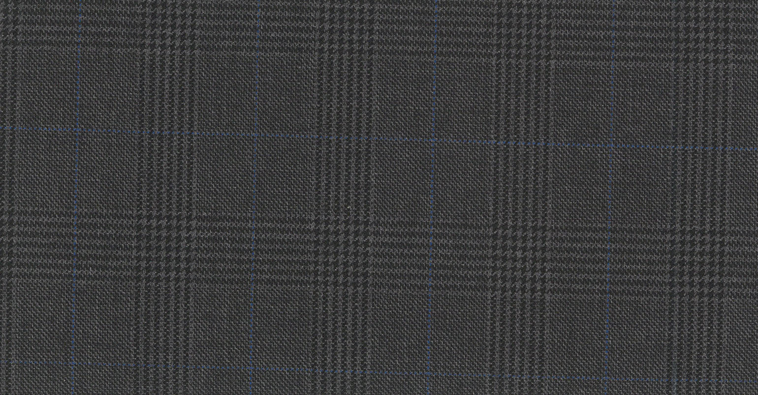 Stoffbibliothek: Mittelgrauer Grey medium check eton suiting-Stoff von SCABAL – Maßanfertigung in Berlin