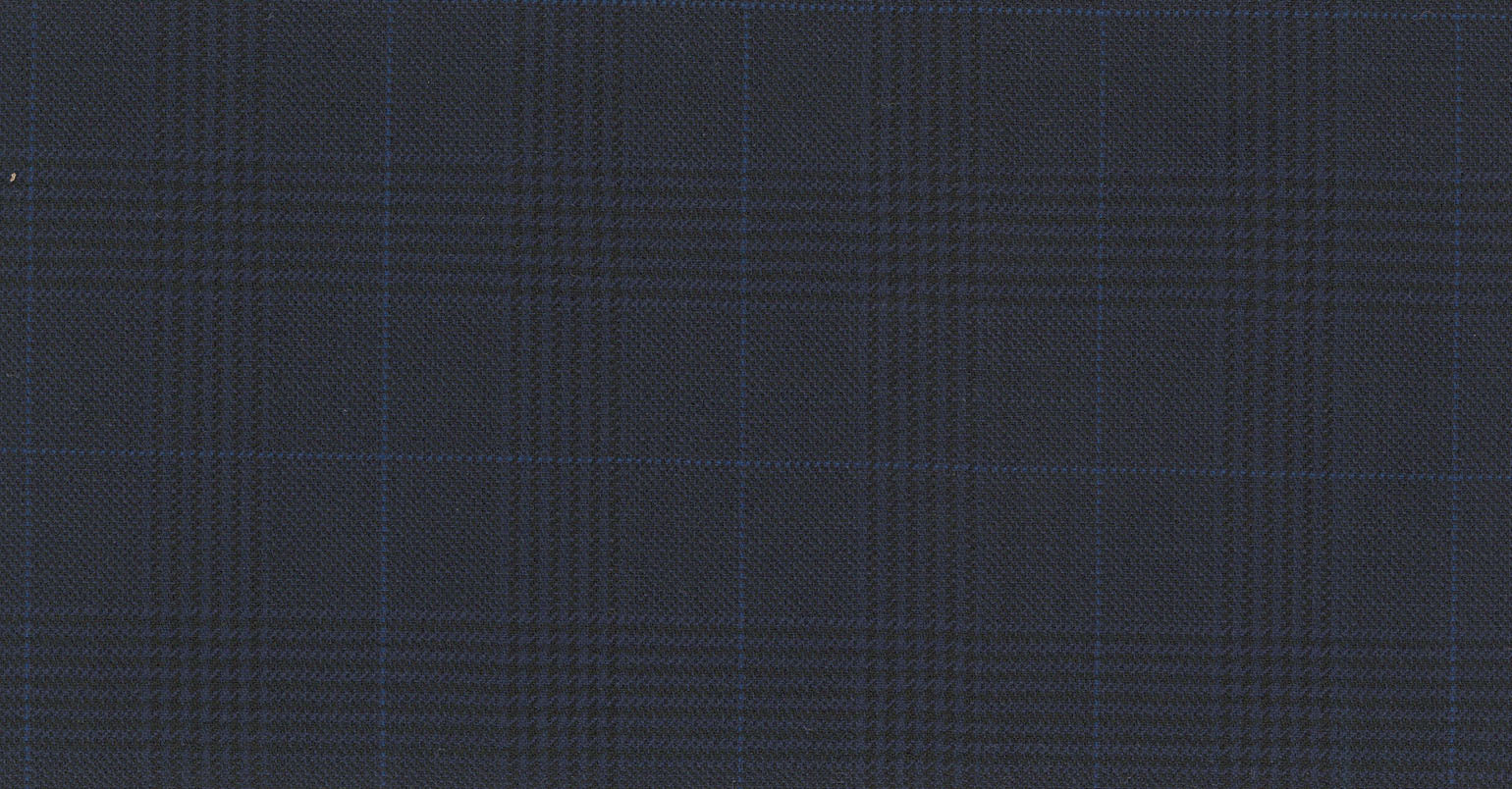 Stoffbibliothek: Blue dark check eton suiting-Stoff von SCABAL – Maßanfertigung in Berlin
