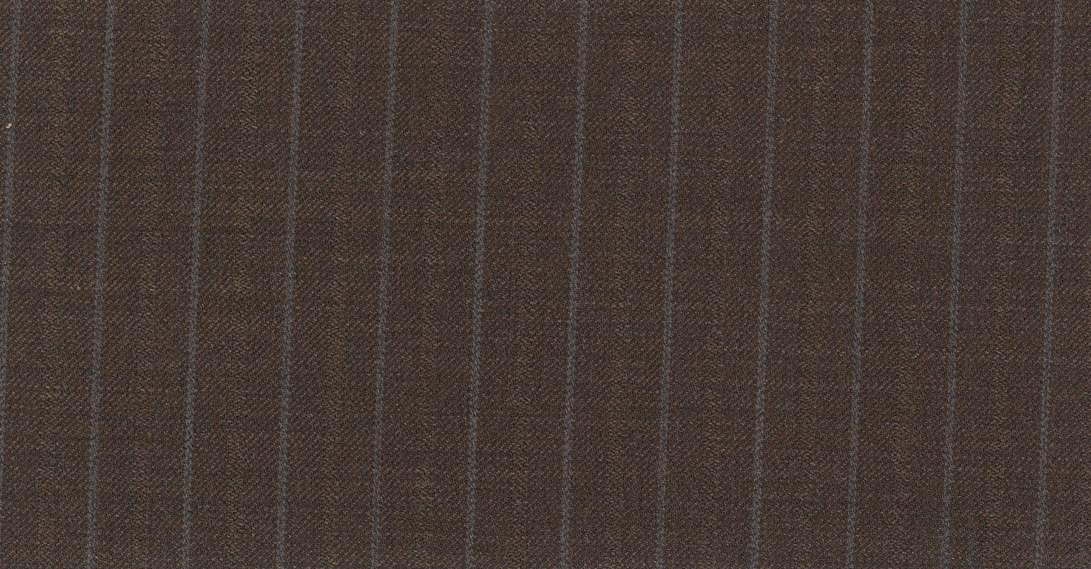 Stoffbibliothek: Mittelgrauer Brown medium stripe eton suiting-Stoff von SCABAL – Maßanfertigung in Berlin
