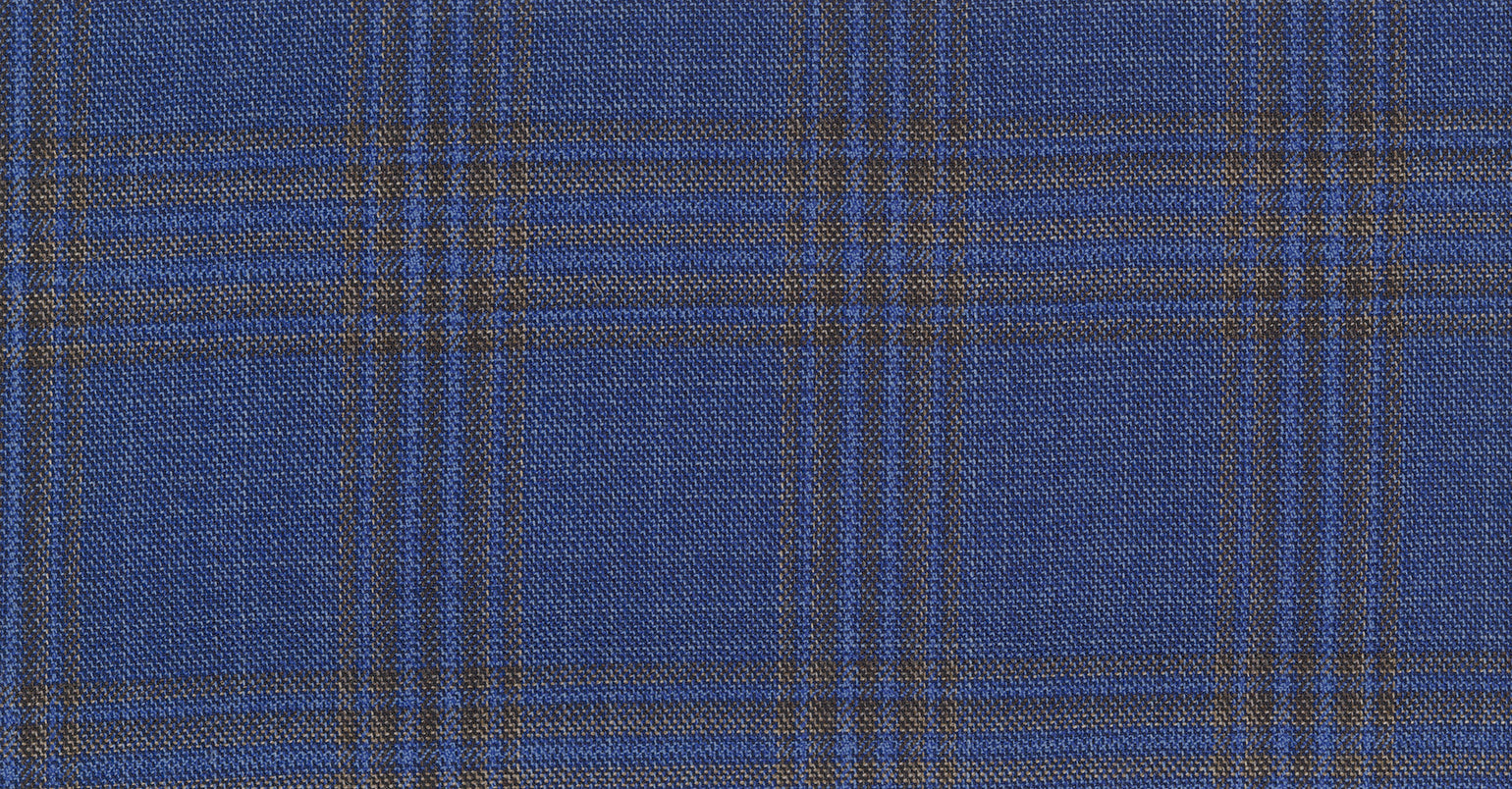 Stoffbibliothek: Mittelgrauer Blue medium check crossover suiting-Stoff von SCABAL – Maßanfertigung in Berlin