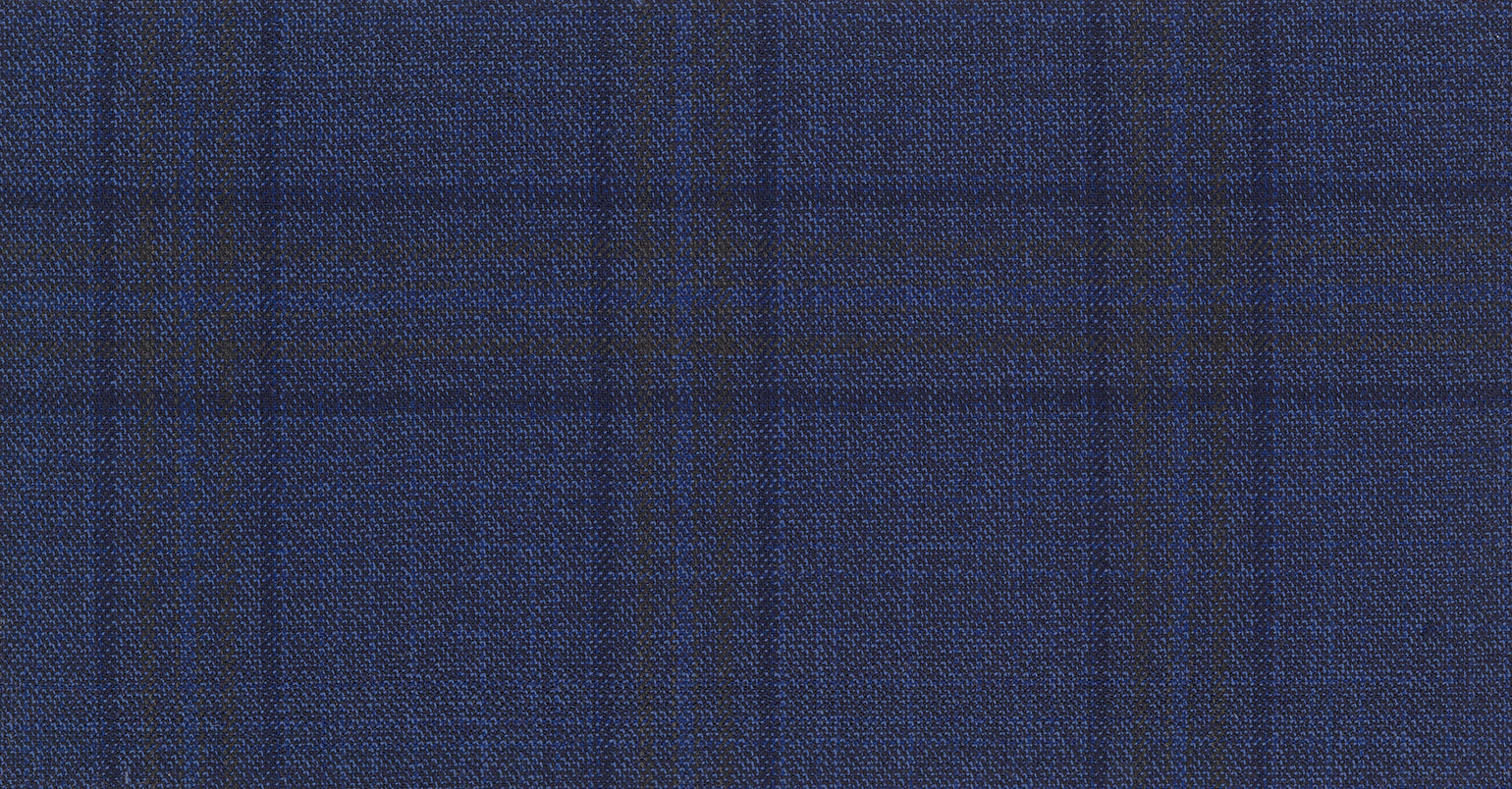 Stoffbibliothek: Blue dark check crossover suiting-Stoff von SCABAL – Maßanfertigung in Berlin