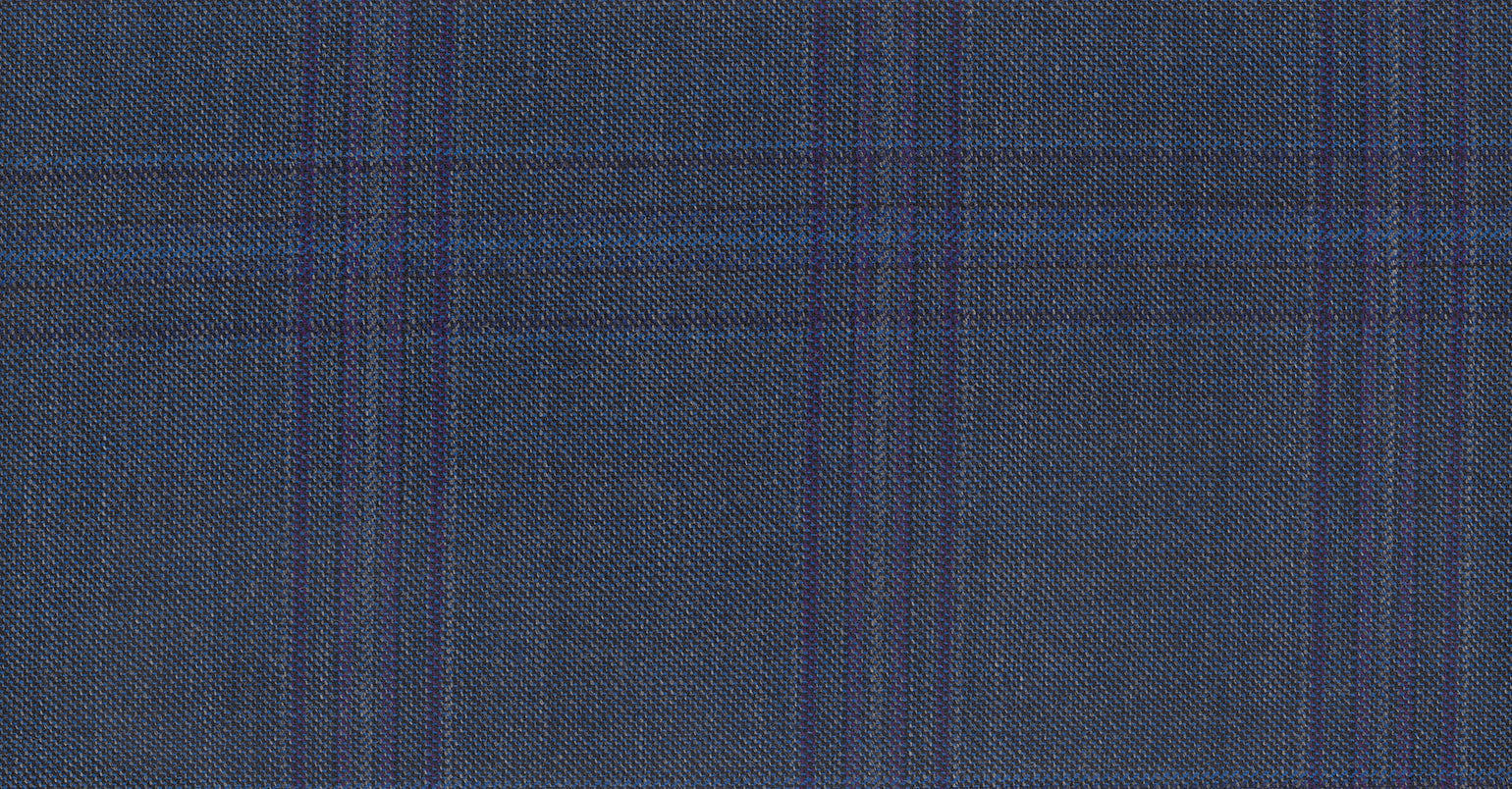 Stoffbibliothek: Mittelgrauer Blue medium check londoner suiting-Stoff von SCABAL – Maßanfertigung in Berlin