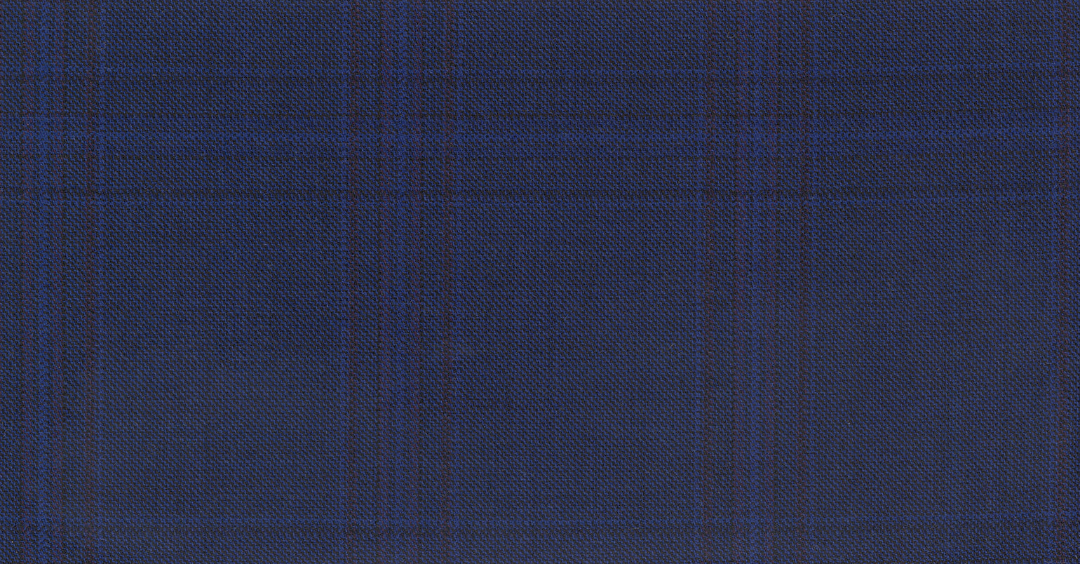 Stoffbibliothek: Blue dark check londoner suiting-Stoff von SCABAL – Maßanfertigung in Berlin