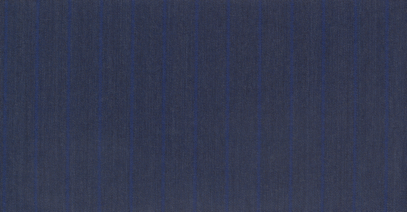 Stoffbibliothek: Mittelgrauer Blue medium stripe londoner suiting-Stoff von SCABAL – Maßanfertigung in Berlin