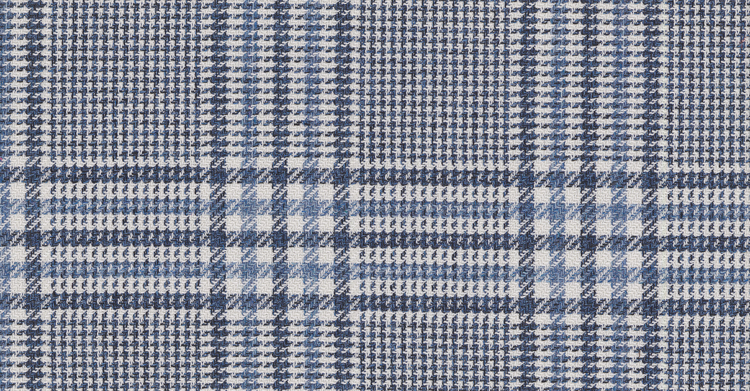 Stoffbibliothek: Mittelgrauer Blue medium check amalfi trend suiting-Stoff von SCABAL – Maßanfertigung in Berlin