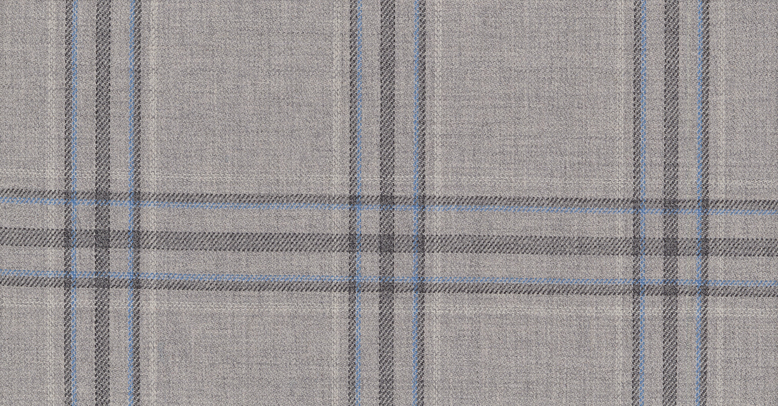 Stoffbibliothek: Grey light check mosaic suiting-Stoff von SCABAL – Maßanfertigung in Berlin