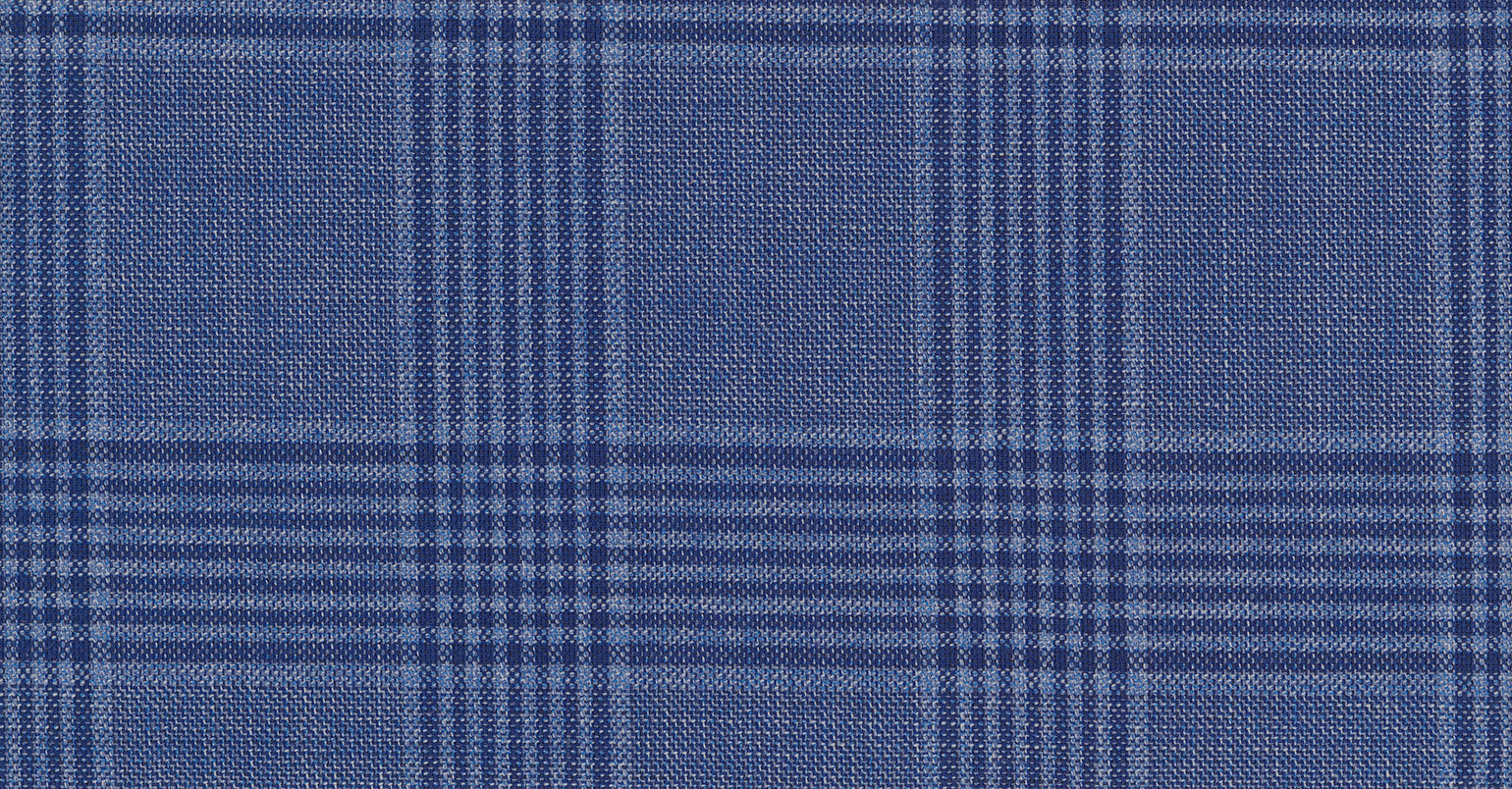 Stoffbibliothek: Mittelgrauer Blue medium check mosaic suiting-Stoff von SCABAL – Maßanfertigung in Berlin