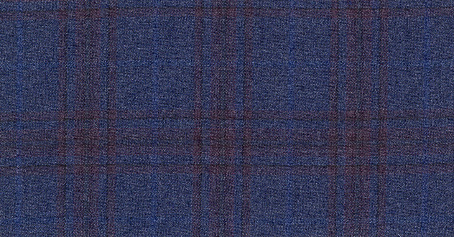 Stoffbibliothek: Mittelgrauer Blue medium check mosaic suiting-Stoff von SCABAL – Maßanfertigung in Berlin