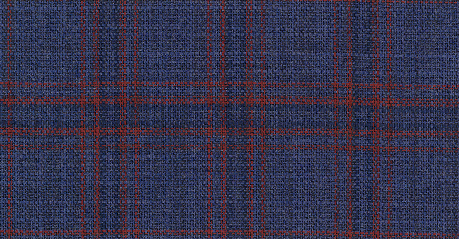 Stoffbibliothek: Blue dark check mosaic suiting-Stoff von SCABAL – Maßanfertigung in Berlin