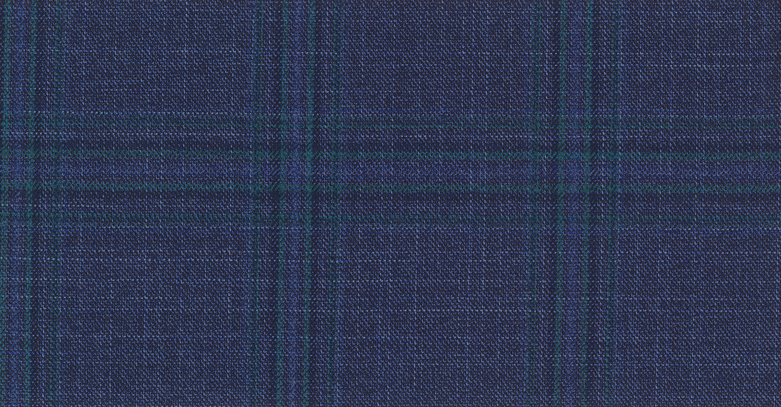 Stoffbibliothek: Blue dark check mosaic suiting-Stoff von SCABAL – Maßanfertigung in Berlin