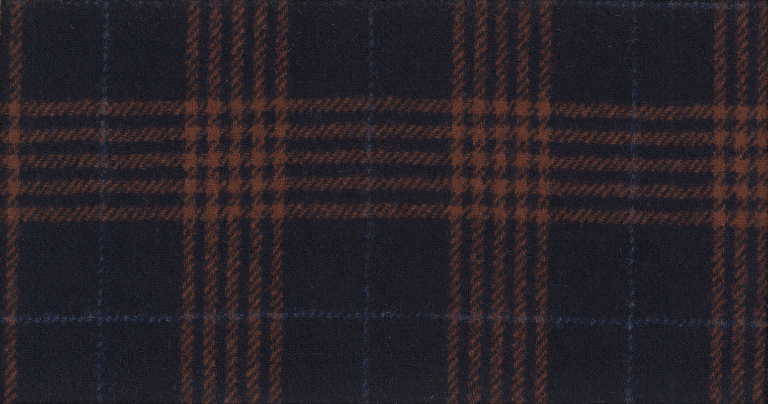 BLUE DARK CHECK AUTUMN LEAVES SUITING