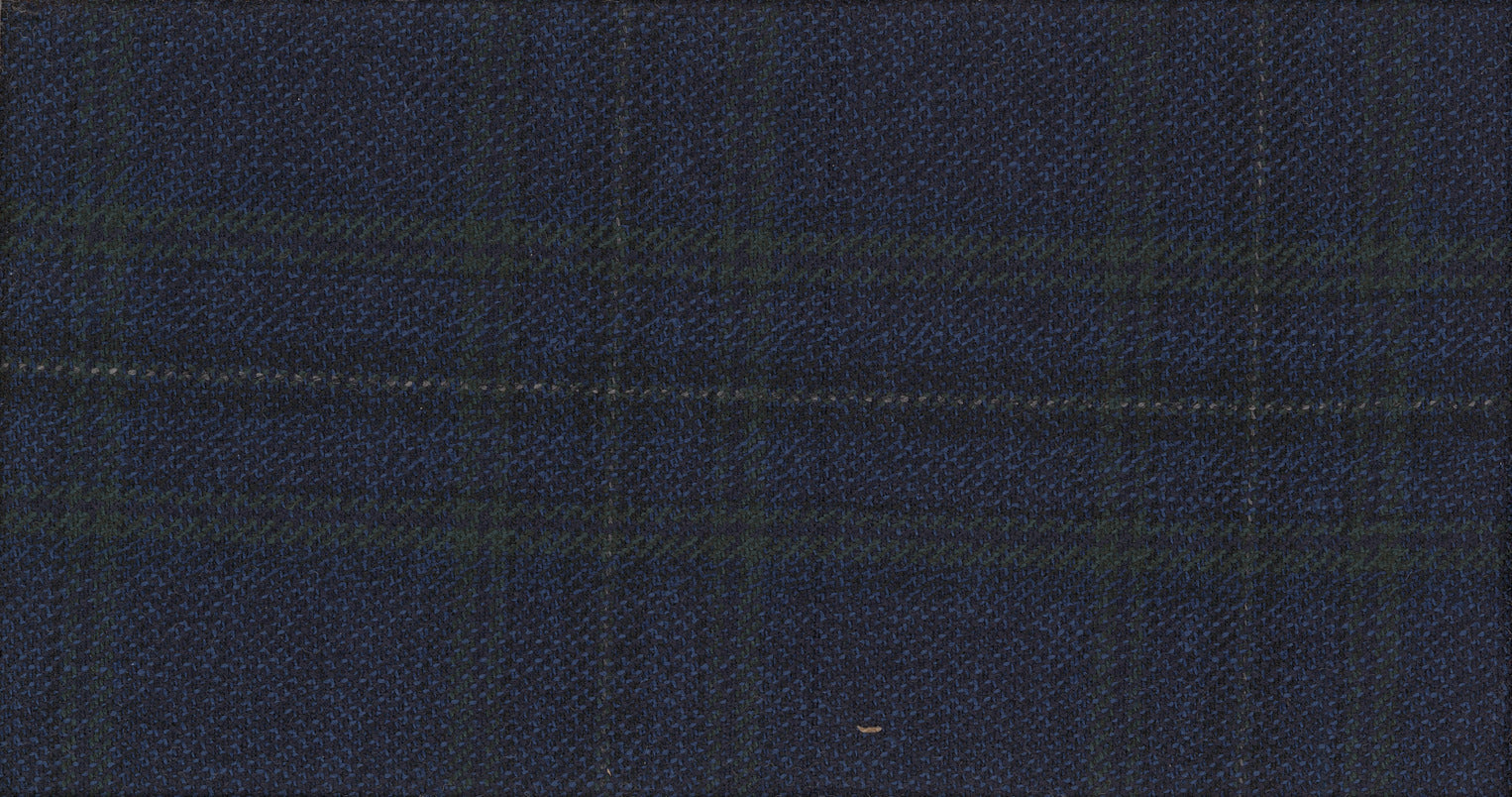 BLUE DARK CHECK AUTUMN LEAVES SUITING