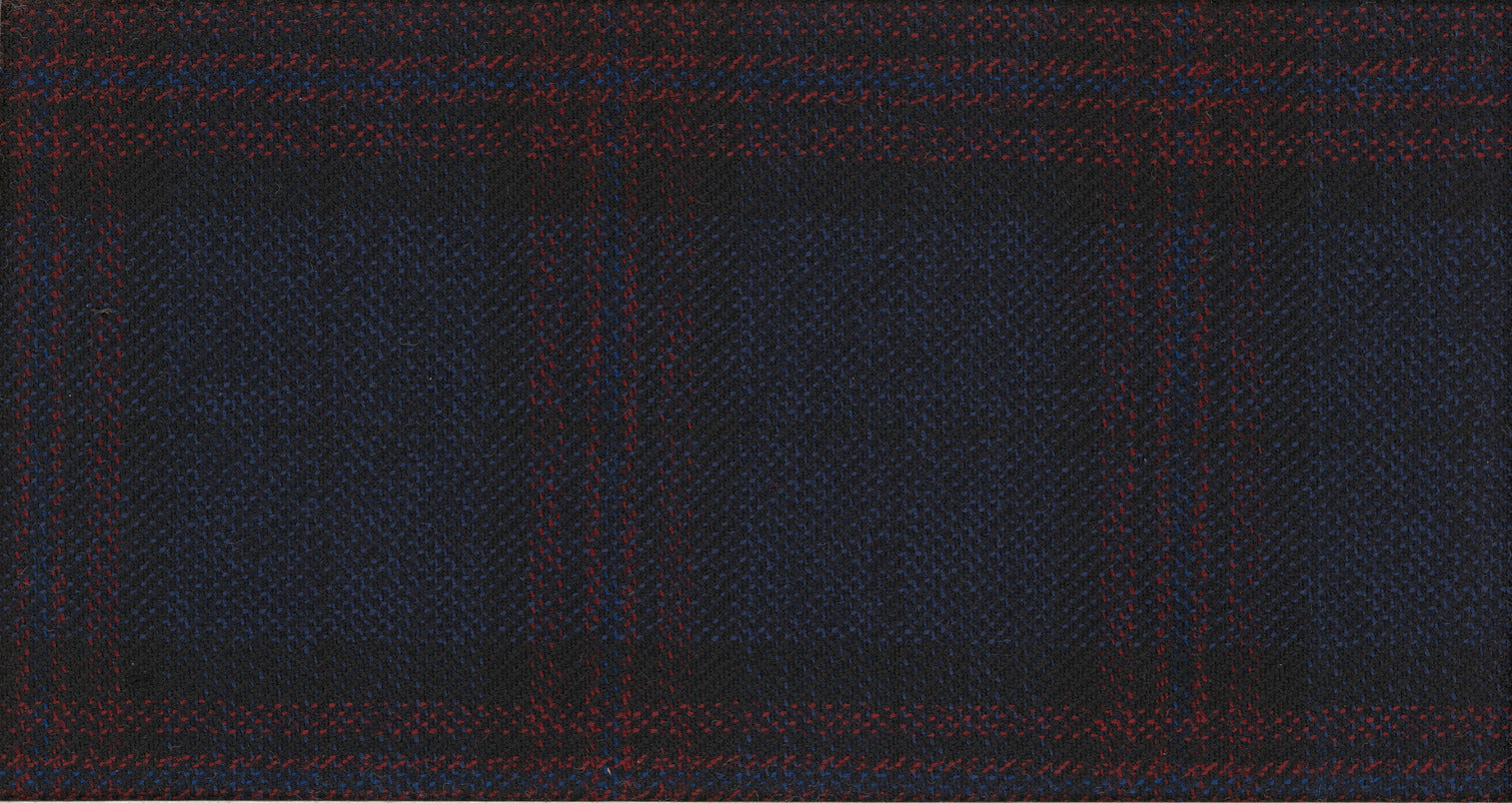 BLUE DARK CHECK AUTUMN LEAVES SUITING